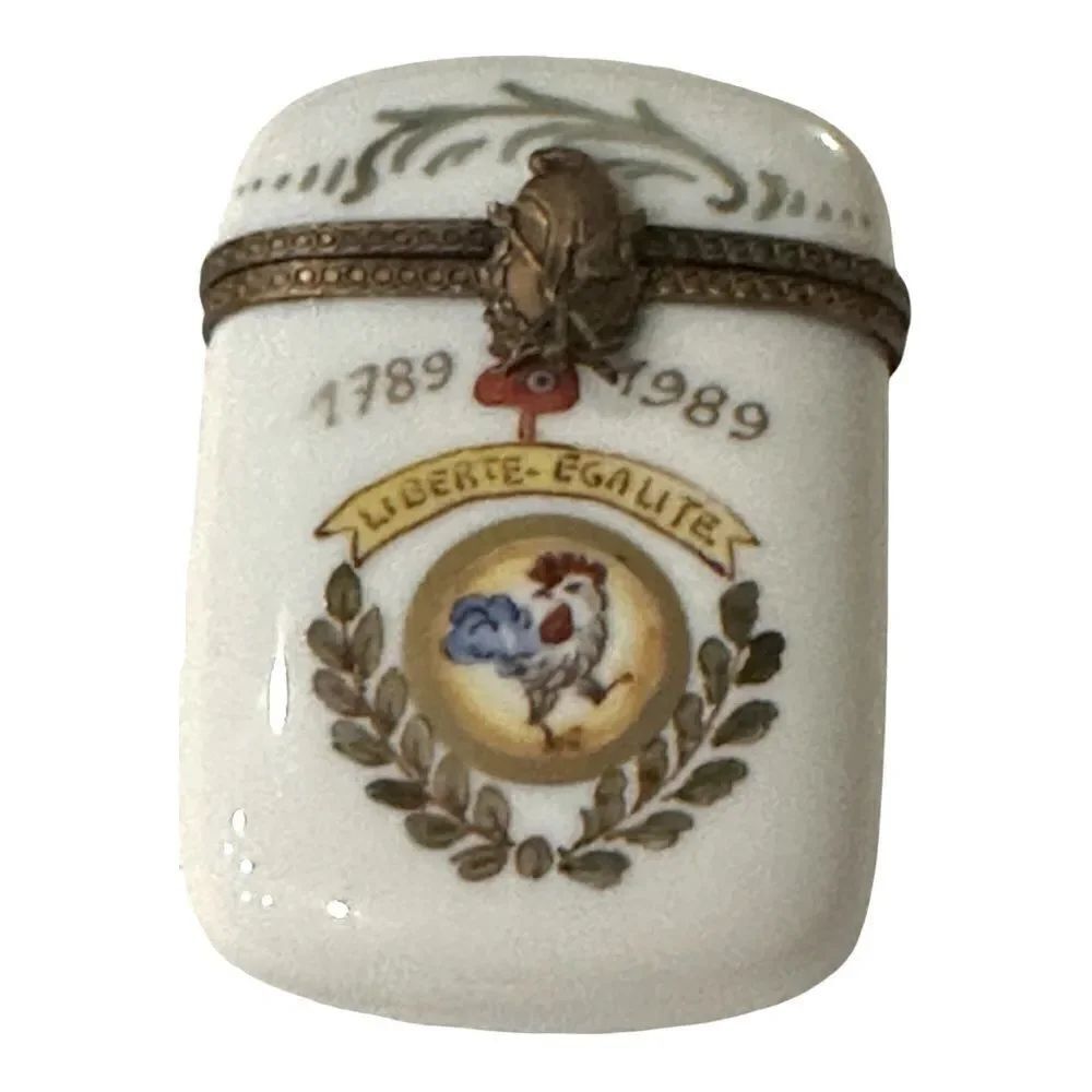 Limoges France Paris Style Porcelain Trinket Box w Rooster